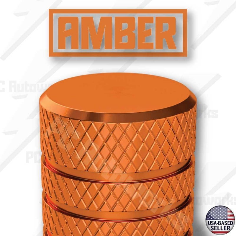 PC Autoworks Aluminum Tire Valve Stem Caps – Anti-Rust, Premium Anodized Aluminum, Corrosion-Resistant, Easy Install, Universal Fit for Car, Truck, Bike, SUV – 1 Pack/Set of 4 (Amber Orange) - Image 4